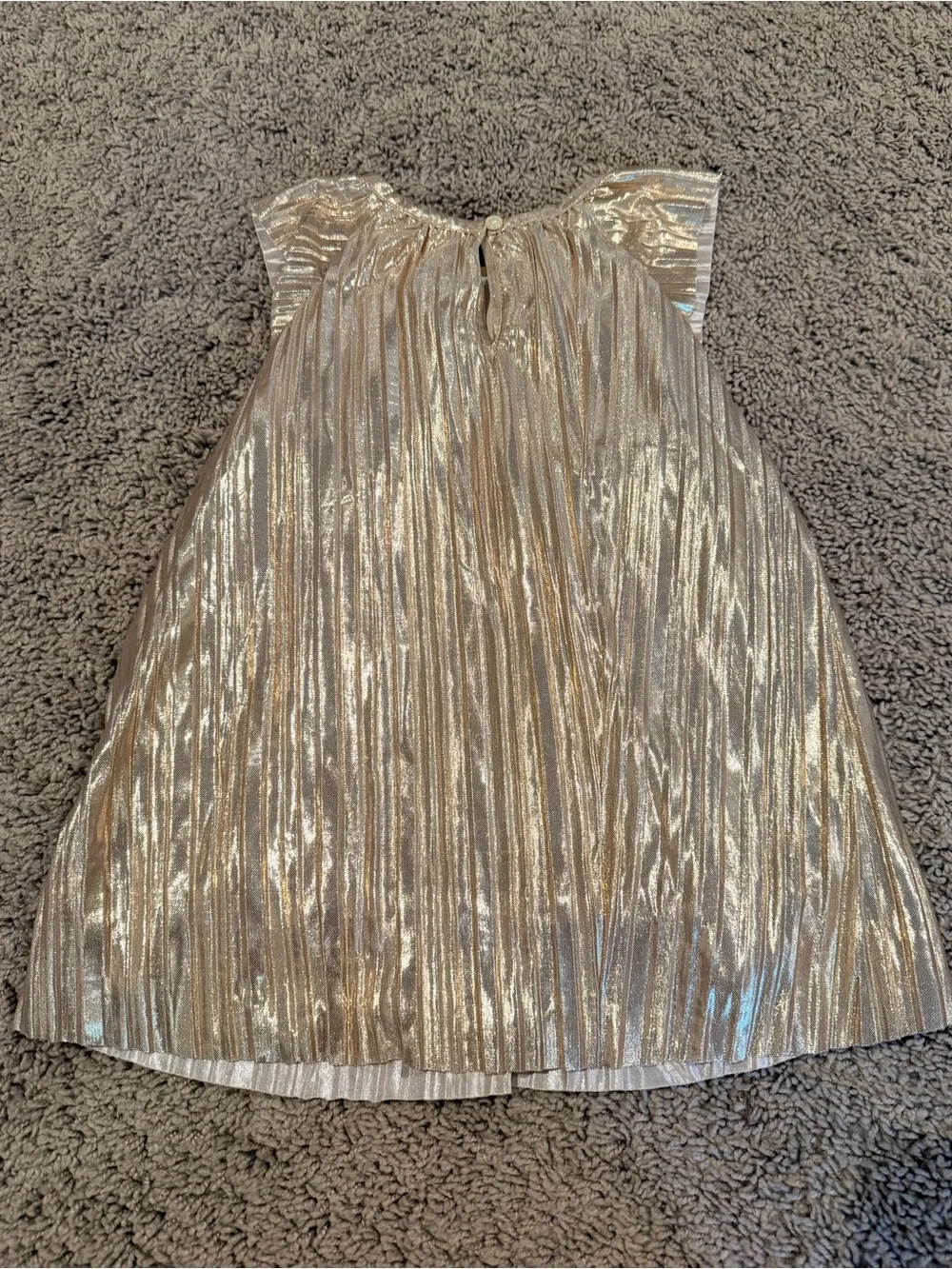 OshKosh B'gosh Metallic Gold Pleated Flutter-Sleeve Dress
